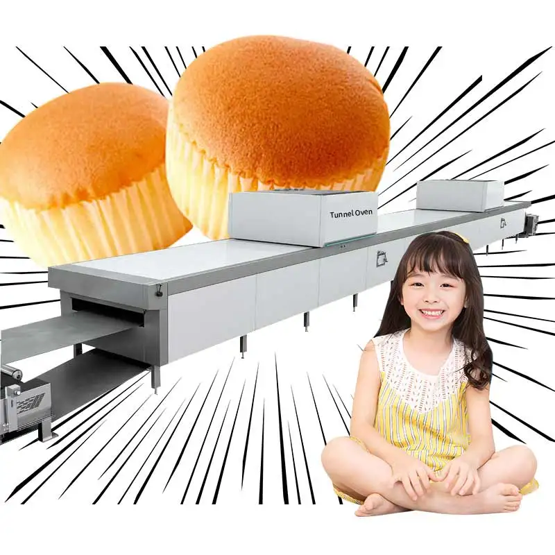 electric chocolate cake production line milk cake forming machine cup cake equipment from Shanghai