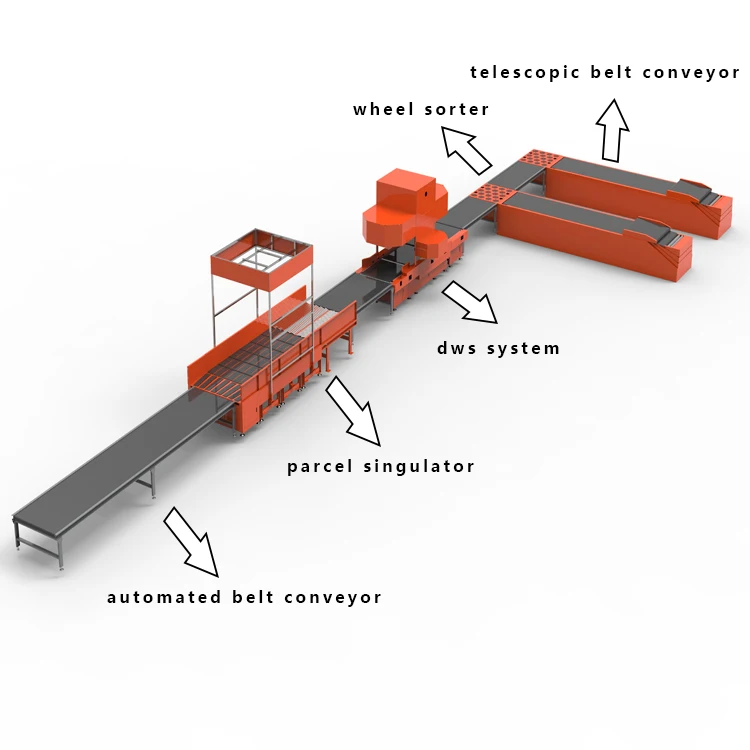 Warehouses Six Sides Box Sorted Dws System Dimensioning Weighing Scanning Automatic Sorting Weight System