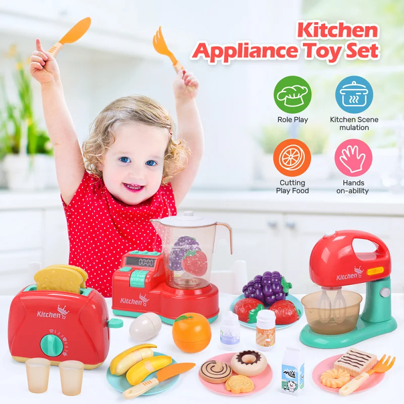 Hot Sale Preschoolers Kitchen Toys, Simulation Electric Bread Mixer Washing Machine Children Pretend Play Set