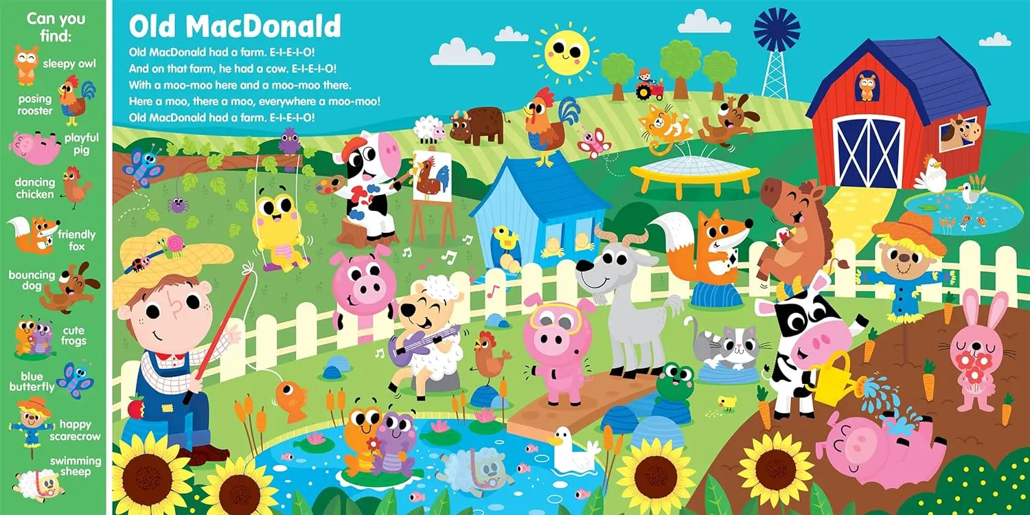 Factory Customize 6 Buttons Nursery Rhymes Sound Board Book Children English Book With Sound