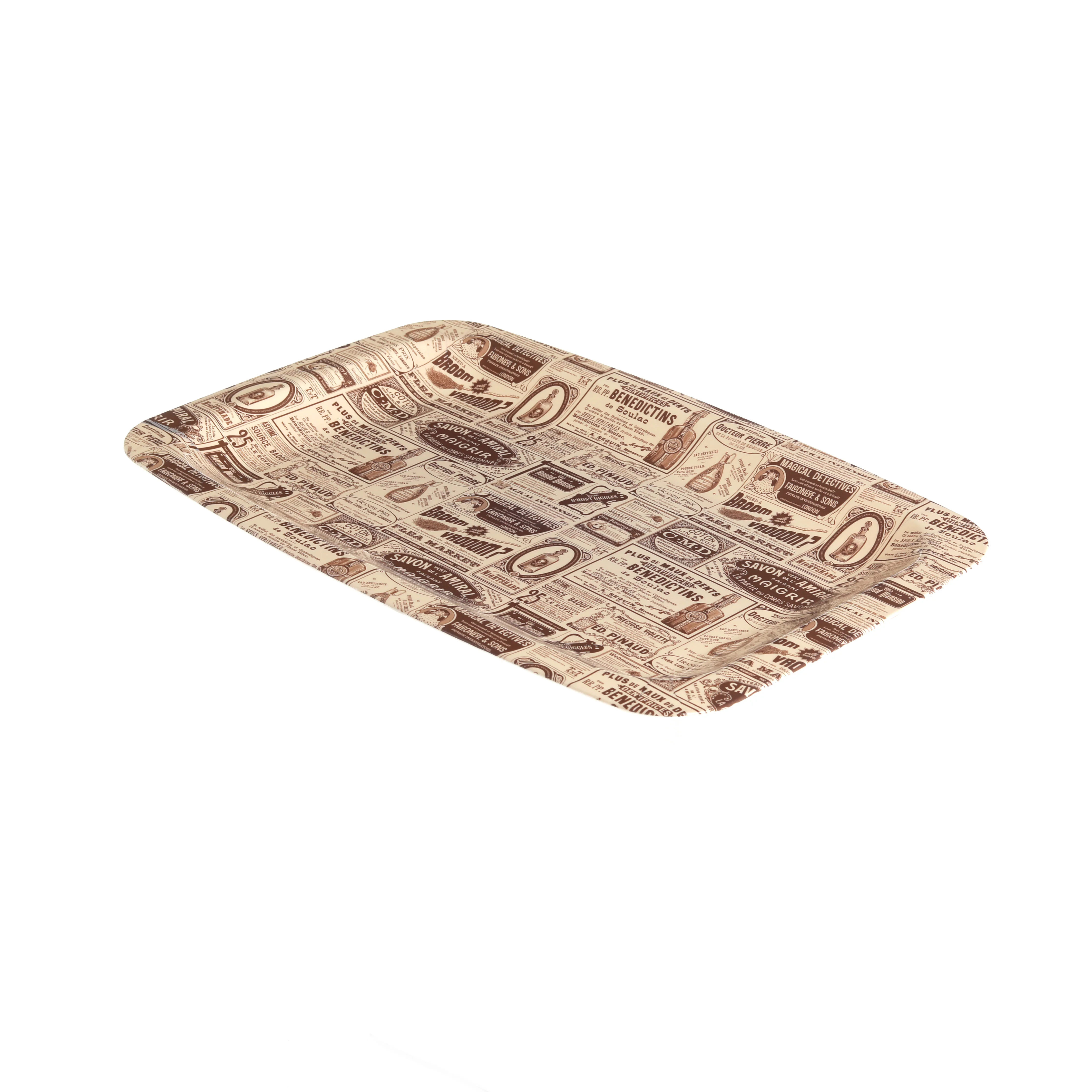 Прямоугольный пластиковый кухонный поднос с принтом фруктов