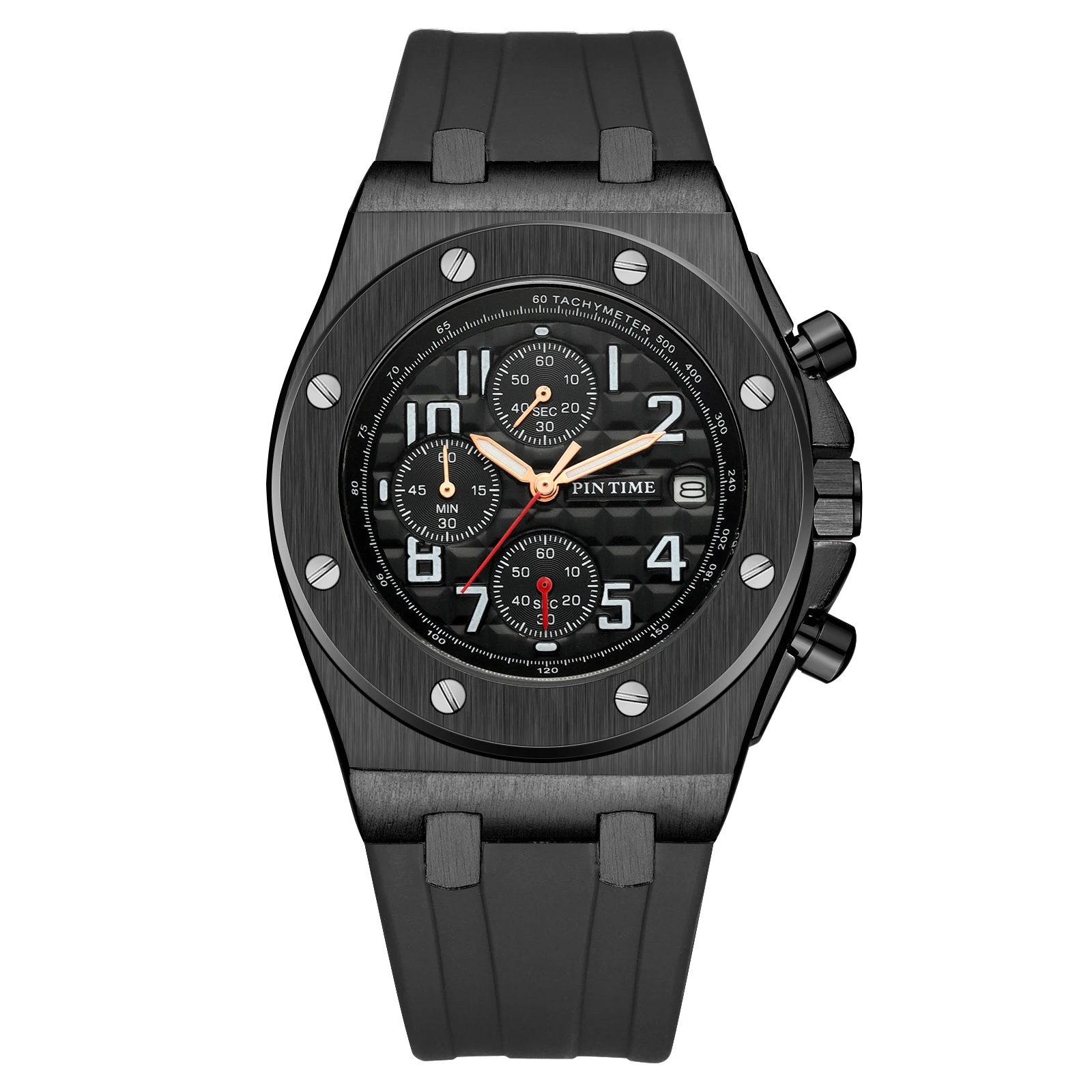 Top Brand Men Luxury Rubber Sport Waterproof Watches Business China/Japan movement Wrist Watch Reloj de hombre