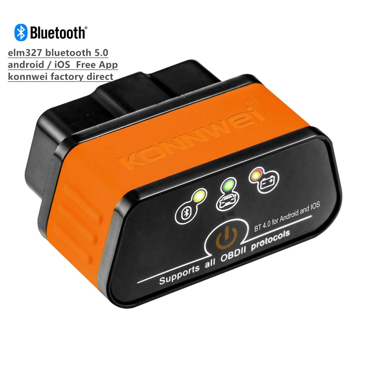 Factory Bluetooth BQB Car Scanner ELM327 Bluetooth Interface Auto Diagnostic OBD Scanner for iOS android