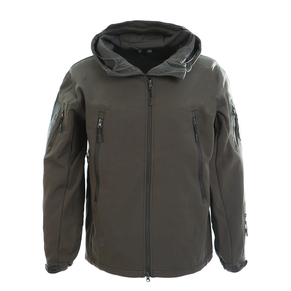 Shark Skin Soft Shell Clothes Tactical Windproof Jacket Men Hood Coat Field Jacket