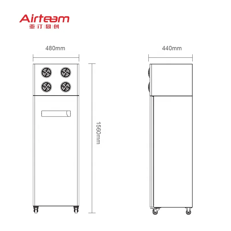 99.9% HEPA filtration auto-defrost energy recovery ventilator with intelligent visal touch panel support fault alarm