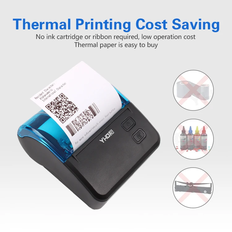 YHD Bluetooth Receipt Printer Thermal 80mm Portable Mobile POS Printer for Small Business