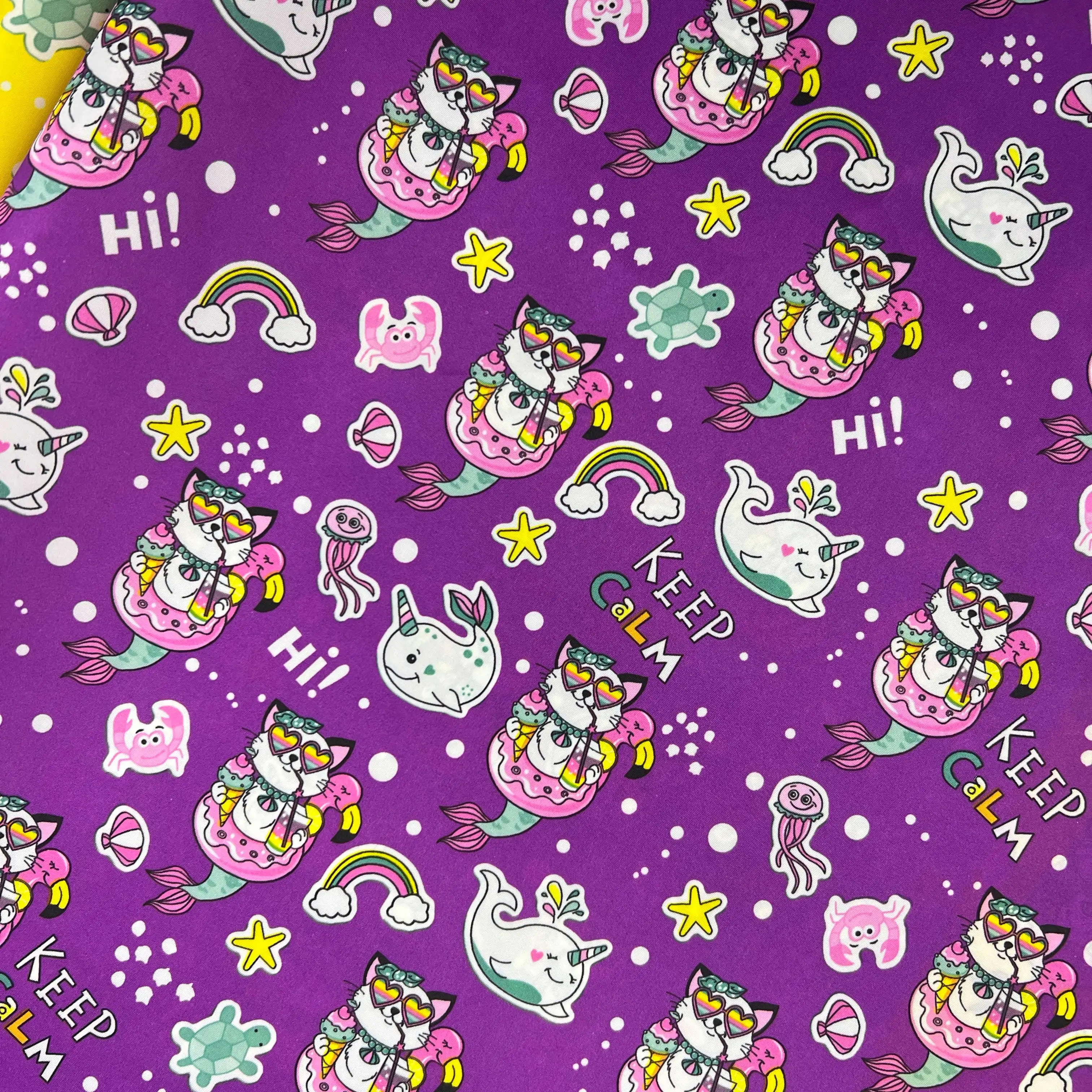 Chinese manufacture 100% Polyester 190T taffeta luxury designers fabric Digital Printed Fabric cartoon digital printed fabric