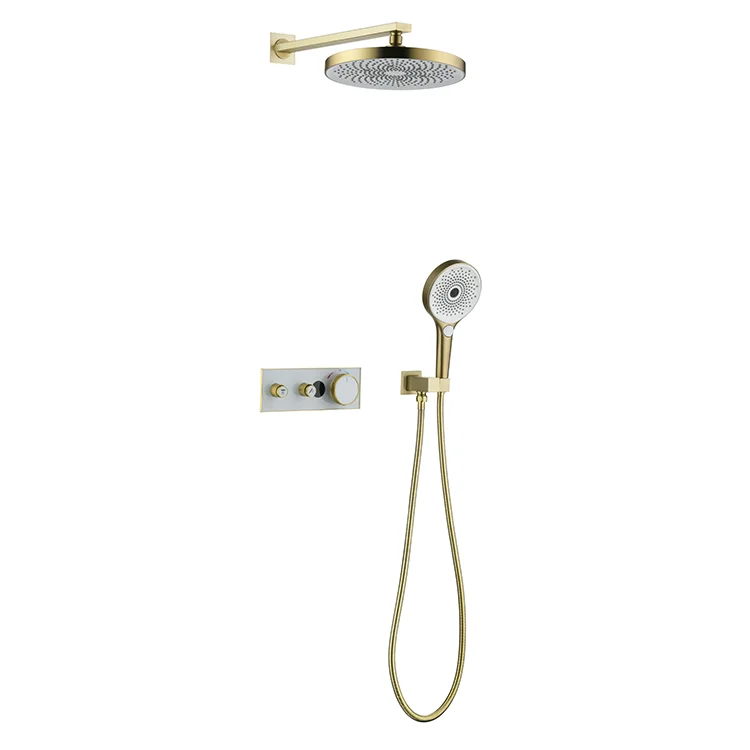 Chrome Brass Single Handle Wall-Mounted Shower Mixer Set Rainfall & Soft Jet Massage Pattern Ceramic Valve Core for Bathtub Use
