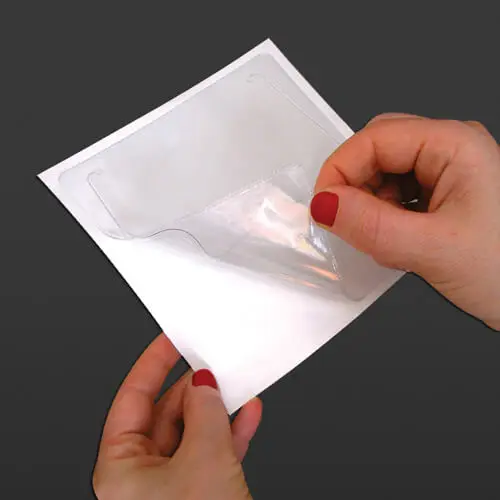 Custom Logo Size Shape Self Adhesive Pvc Clear Plastic Sticker CD/DVD Sleeve Storage Cover Bags Used To Insert CDs/DVDs