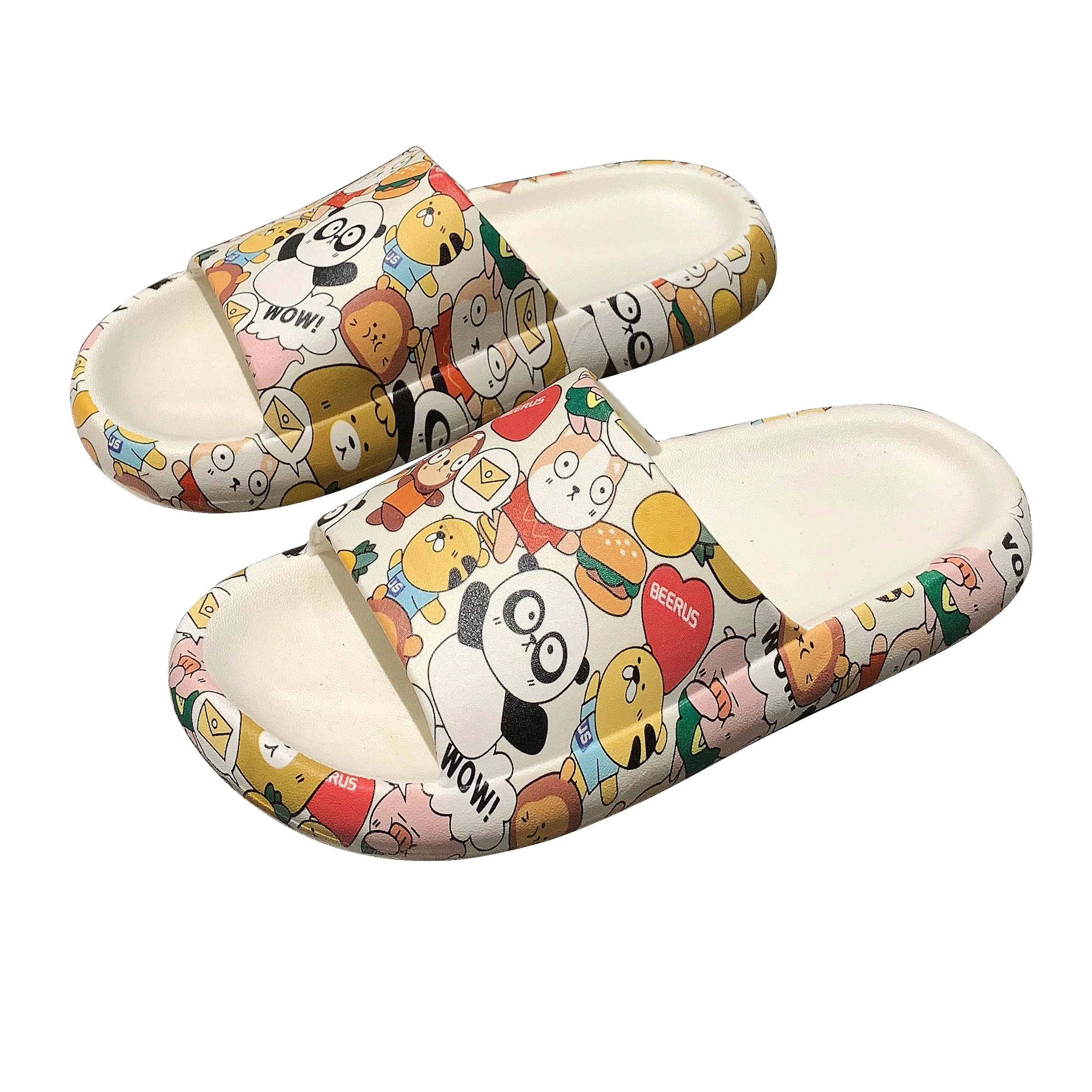 Шлепанцы унисекс с открытым носком, сланцы для женщин, пляжные сандалии с мультяшными животными, медведем, Кроликом, тапочки для дома, лидер продаж, 2021