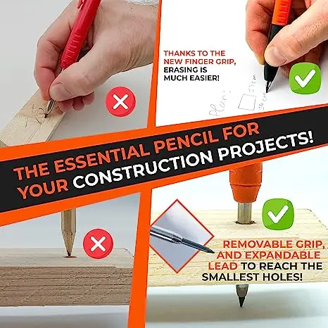 2023 New Design 2.8mm Mechanical Deep hole Marker  Carpentry Pencil with sharpener