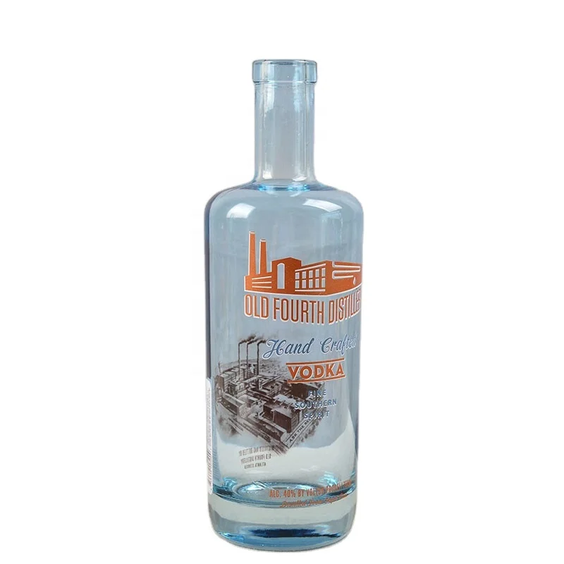 Manufacturer 750ml vodka bottle liquor glass bottle with print service