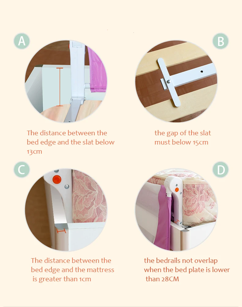 China Manufacture Factory Sale Wholesale Baby Safety Products Baby Bed Rails