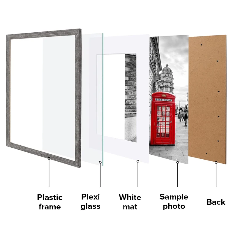 Painting Frames Oak White Poster Pictures Photo Frame for Decor Multi-size Custom Wholesale Wooden Simple Fashion Aibo Wood 100