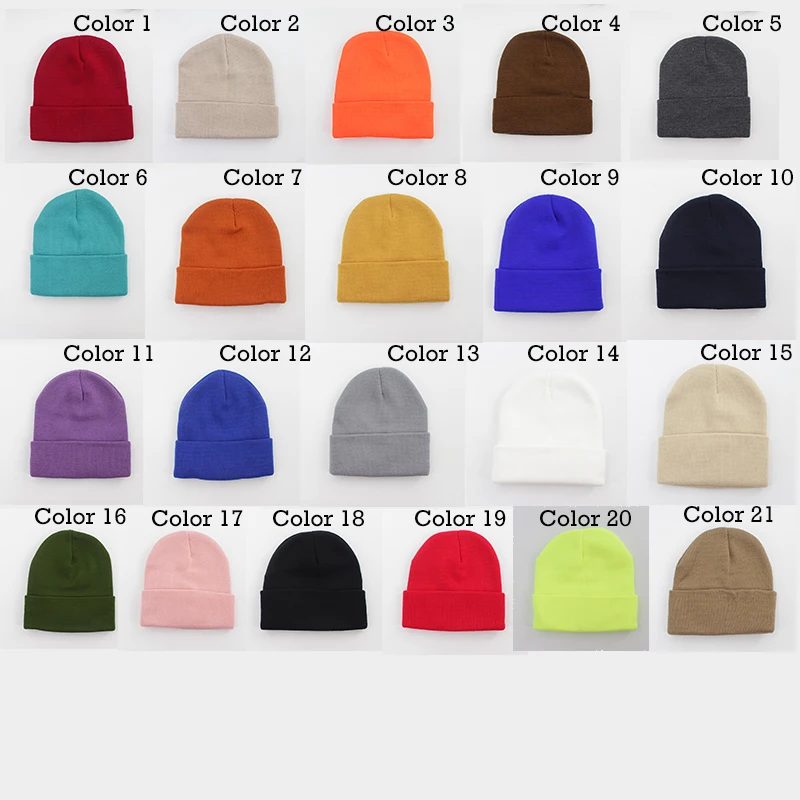 Hotsale High Quality Winter Plain Beanie Custom 100% Acrylic Beanie Hat Warm Knitted Beanie Custom Caps Embroidery Logo