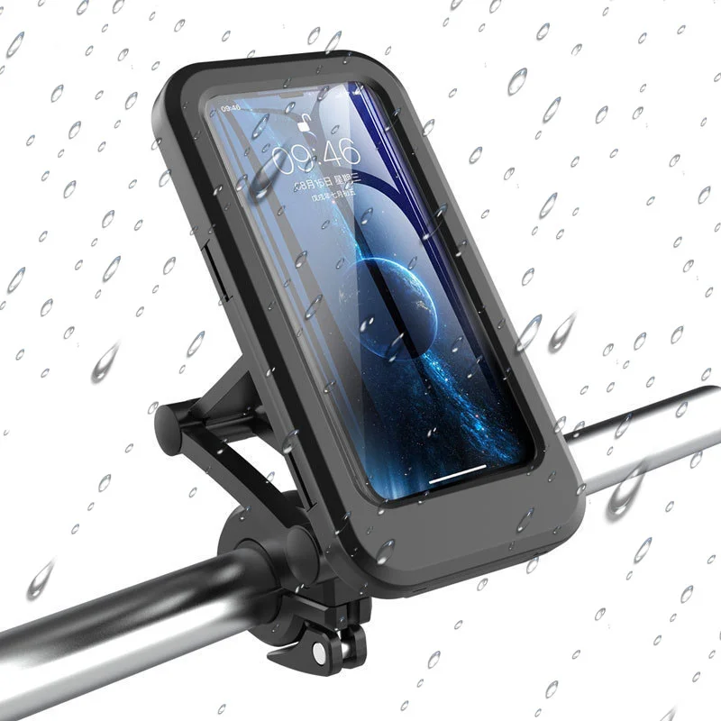 Waterproof 360 Rotation Bicycle Phone Mount with TPU Touch Screen Detachable Motorcycle Phone Holder