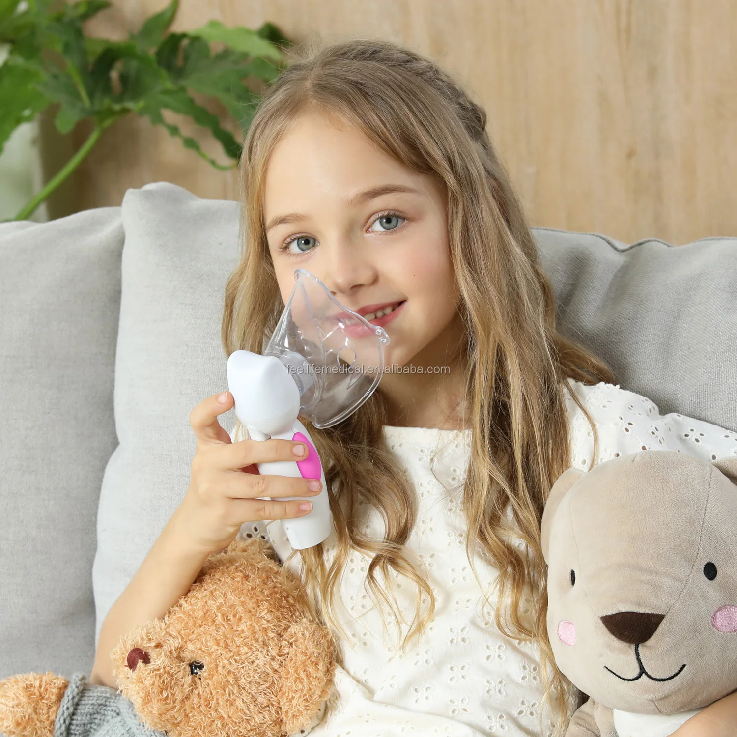 ultrasonic vaporizer Feellife Mesh Nebulizer mask machine Baby cartoon design with music&LED breathing light OTC product pharma