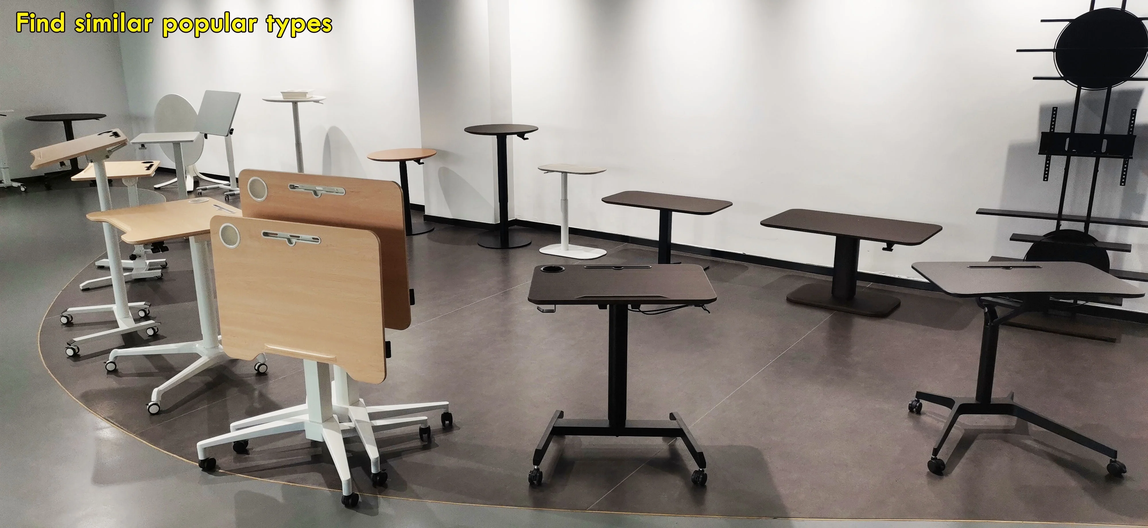 MDF table top mobile Student Pneumatic Adjustable Height Sit Stand Desk with holder and hook