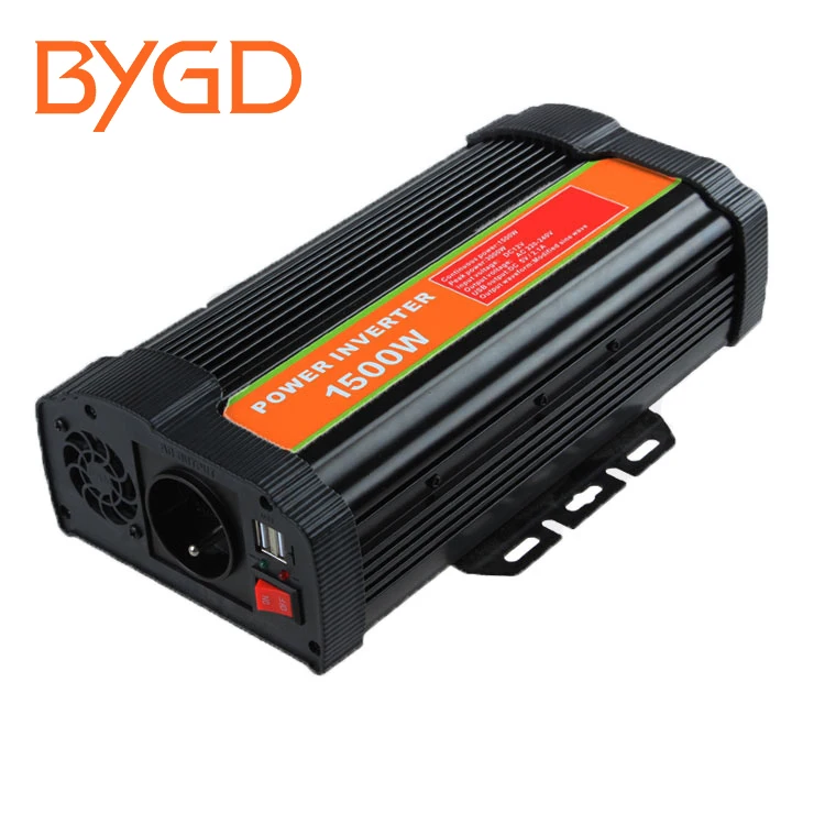 1500w Car Power Inverter dc 12v 24v to ac 100v 110v 120v off grid power inverter BYGD Ten years factory