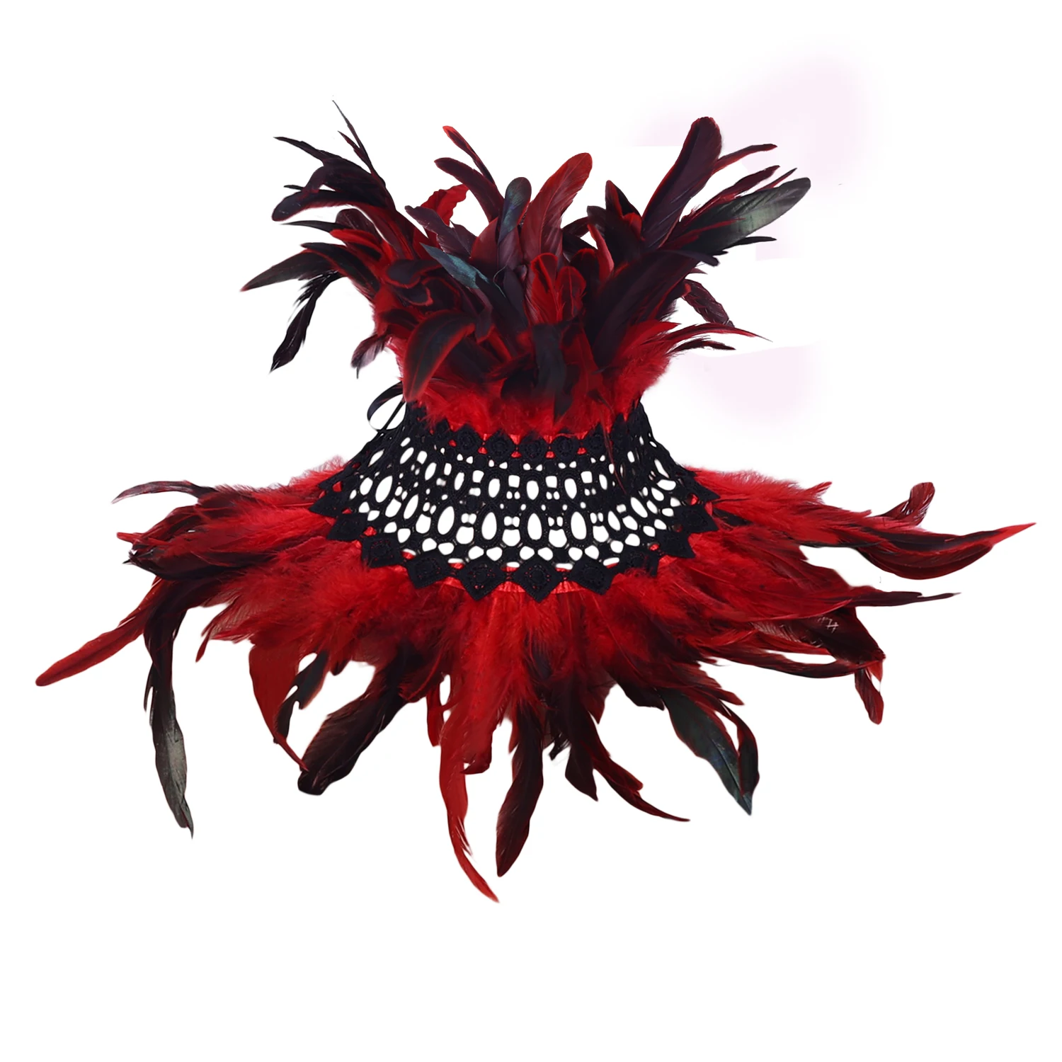 2023 New Women Feather Scarf Shawl  Lingerie Adjust Gothic Halloween Carnival Feather Costume Rave Christmas Show Burning