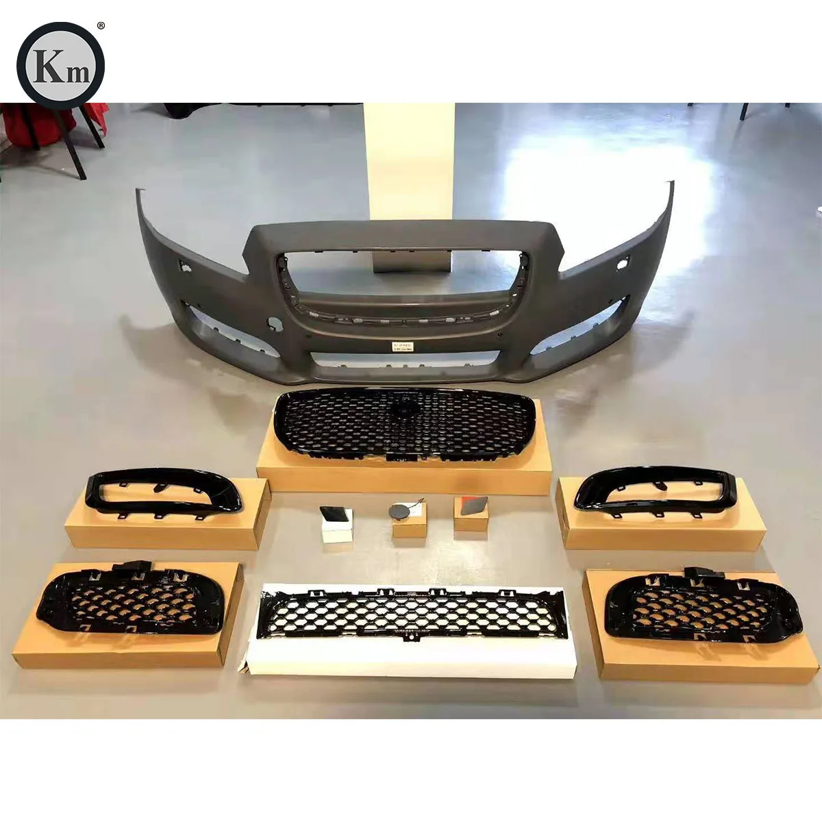 KM 2010-2019 for Jaguar X351 XJ  upgrade XJR front bumperPP body kits front bumper  facelift grille
