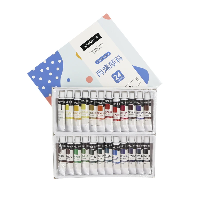 Acrylic paint 12ml aluminum artist acrylic paint color tube 24 color set