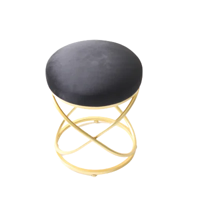 Golden Arts factory home furniture living room modern velvet metal ottoman pouf