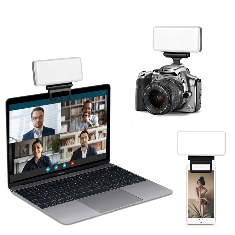 3000mAh LED Video Light 3 Clips Rechargeable Soft Board Portable Photography Lighting