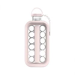 New Kitchen Silicone 17 Grids Ice Cube Molds Hockey Cold Water Ice Ball Maker 2 In 1 Portable Creative Ice Bottle