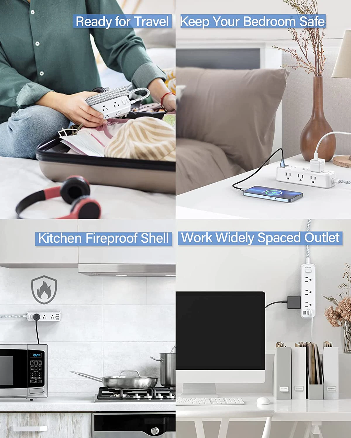 Factory Manufacturer 9 AC Outlets Power Strip Power Bar Surge Board Electrical Accessories for Home Office Dorm