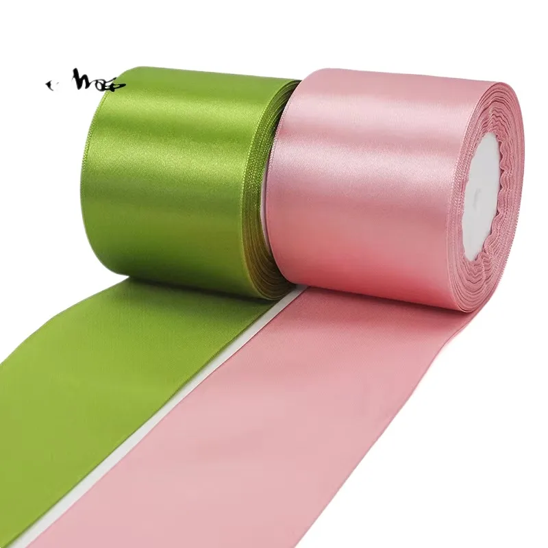 75 mm 3inch Satin Ribbon Roll Single Face Gift Ribbon For Boxes Gifting 25 yards