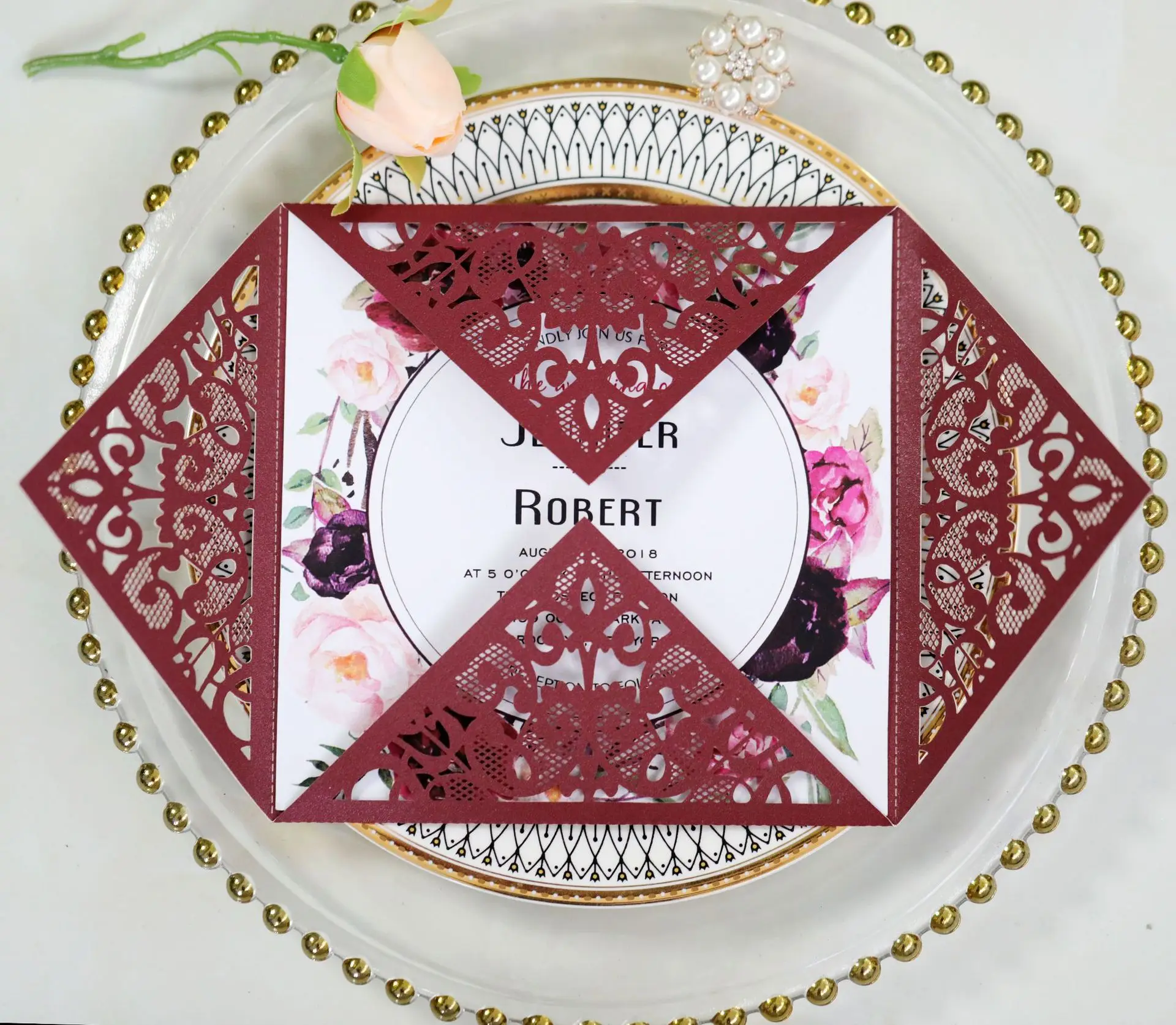 fancy lvory white luxury wedding invitation quinceanera party decor faire part mariage wedding invitation covers