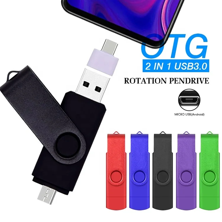 Customs Metal twist  2 In 1 OTG 2.0 Pendrive 64GB High Quality Type C Usb Flash Drive 4GB 8GB 16GB 32GB customs logo