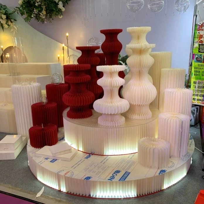 WHOLESALE Roman Folding paper dessert cake table background for wedding decoration party events baby shower