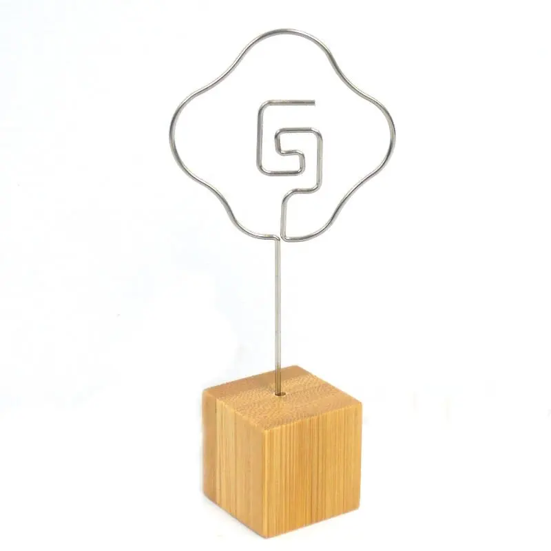 Eco-friendly bamboo memo photo holder name card clip holder wedding table number holder