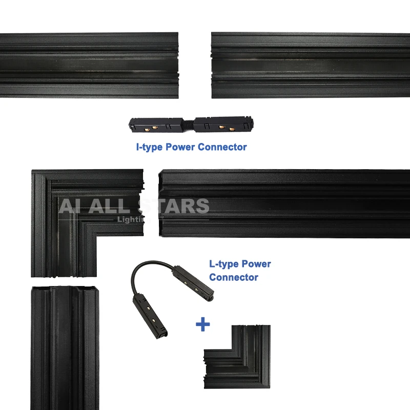 1m 2m 3m Stretch PVC Ceiling Aluminium Profile for 48V Led Magnetic Track Lighting System