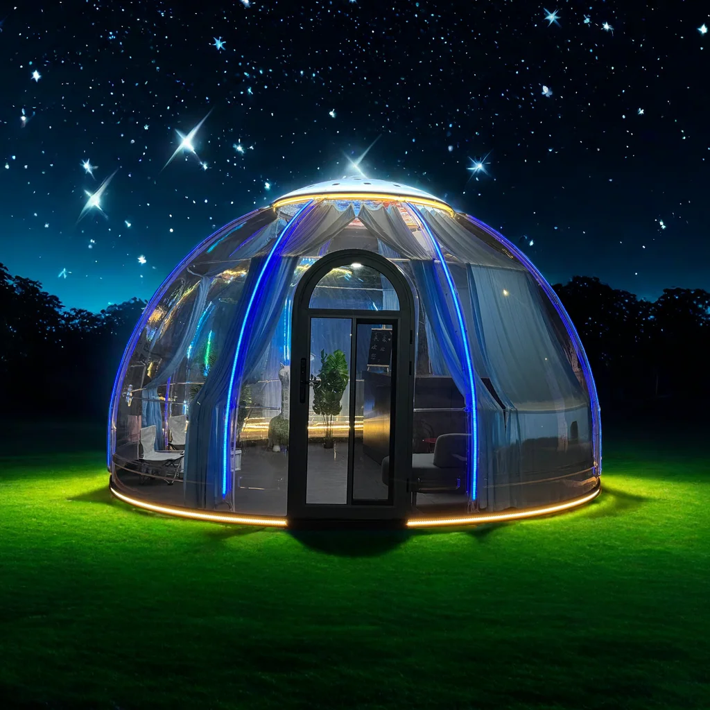 Modern Style Clear Polycarbonate Bubble House Insulated Prefab Picnic Dome Tent for Hotel Party Use Green Container Material