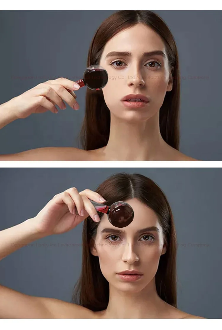 Black gel facial ice globes for massage beauty care cold cryotherapy face ice roller reduce swelling darkcirles