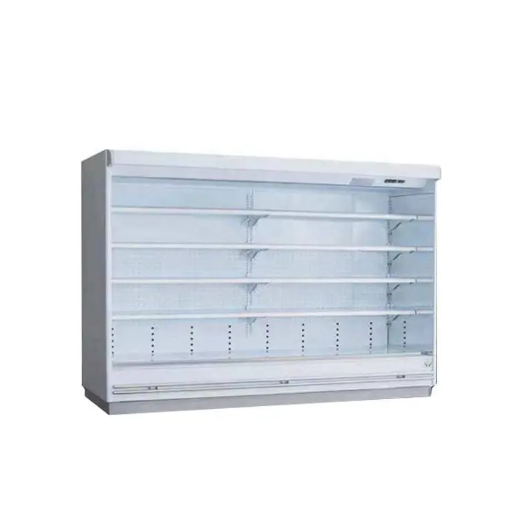 supermarket commercial double air curtain fresh food open front display refrigerator