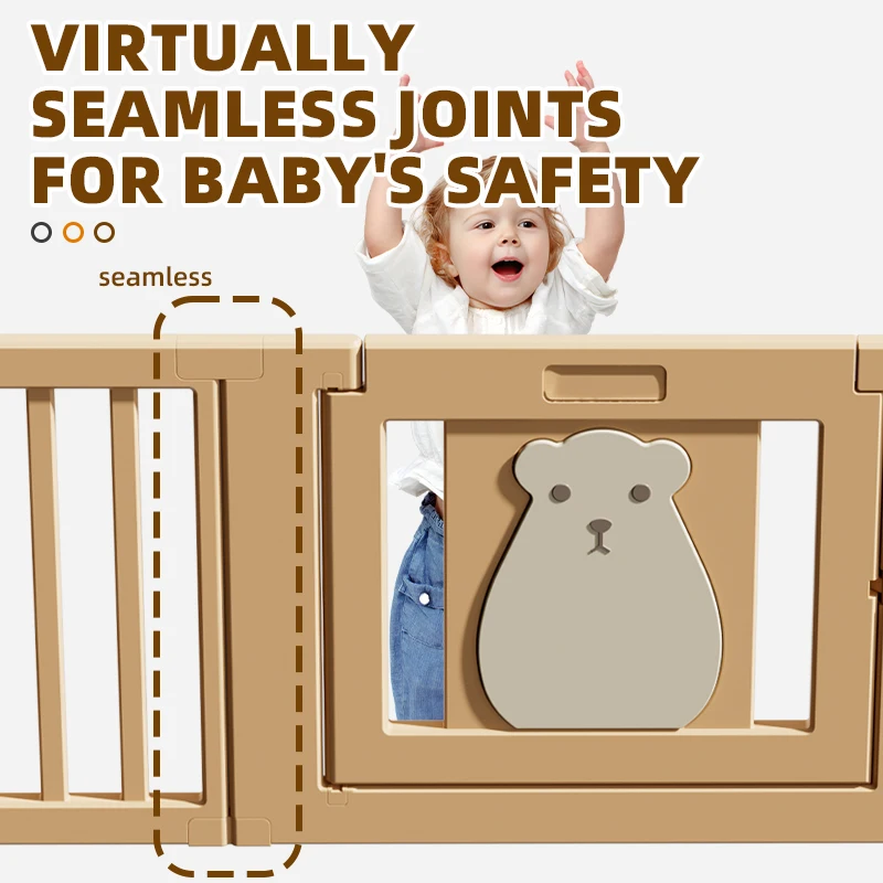 boombuy Plastic Baby Playpen Big Size Foldable indoor Playpen Easy To Carry home Fence For Babies And Kids