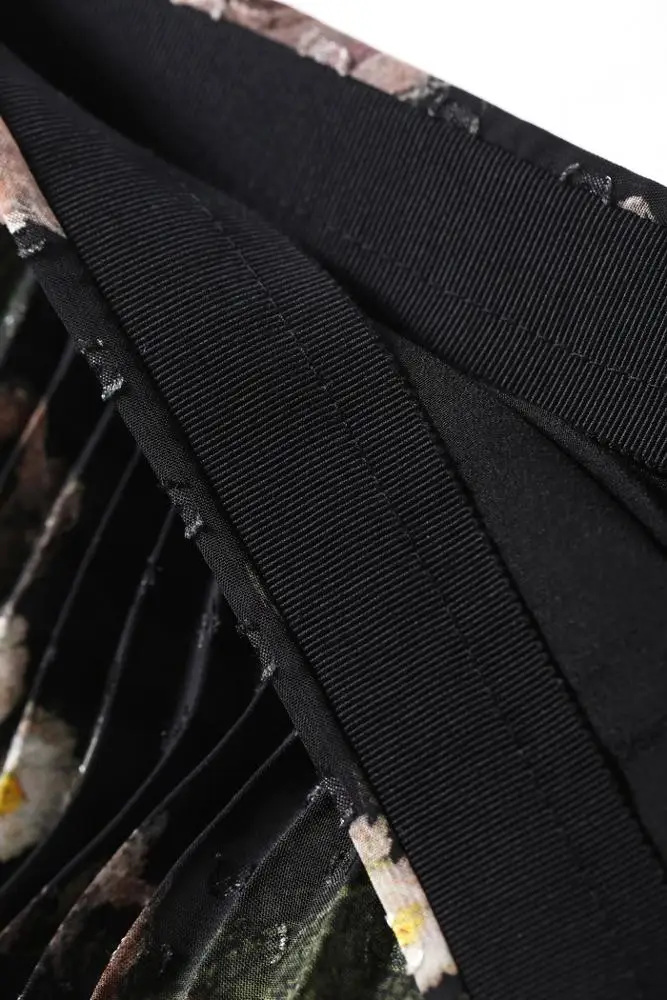 Stylish Full Printed Beautiful Office Skirt Simple A-line Skirt Double-layer Ladies Long Skirt Fashion Print