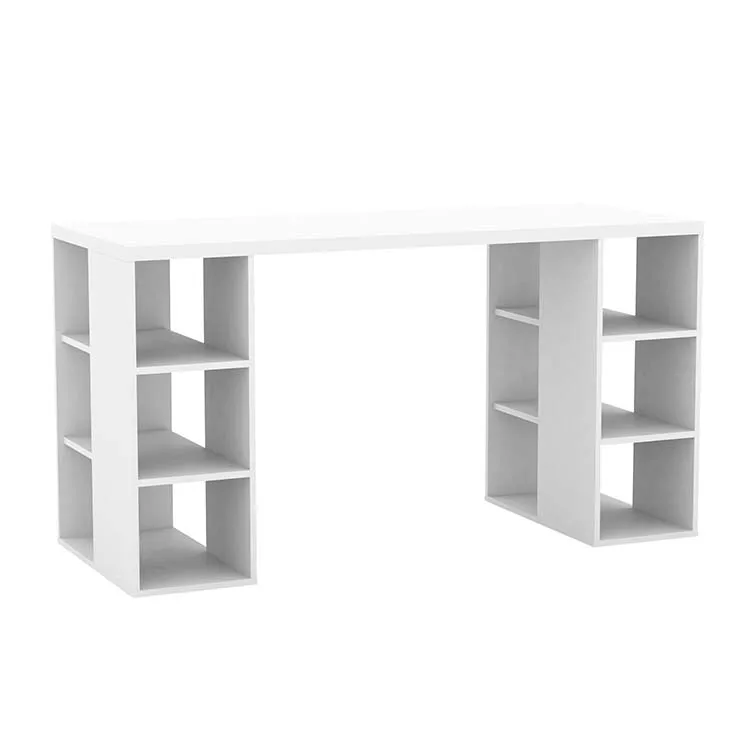 Large storage computer desk modern writing table for home office library student study bedroom With bookshelf