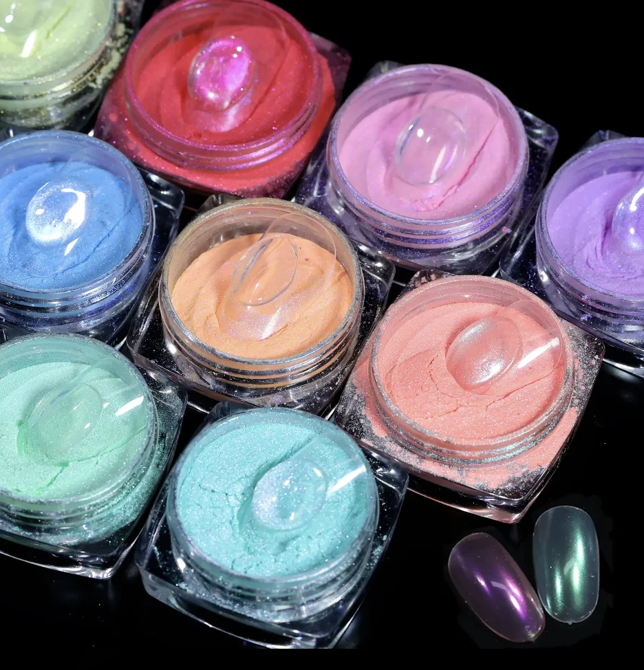 9 color Metallic Chrome Nail Powder Set Y2K Magic Mirror Gold Silver Decor Rubbing Glitter Pigment Flakes Manicure Accessories