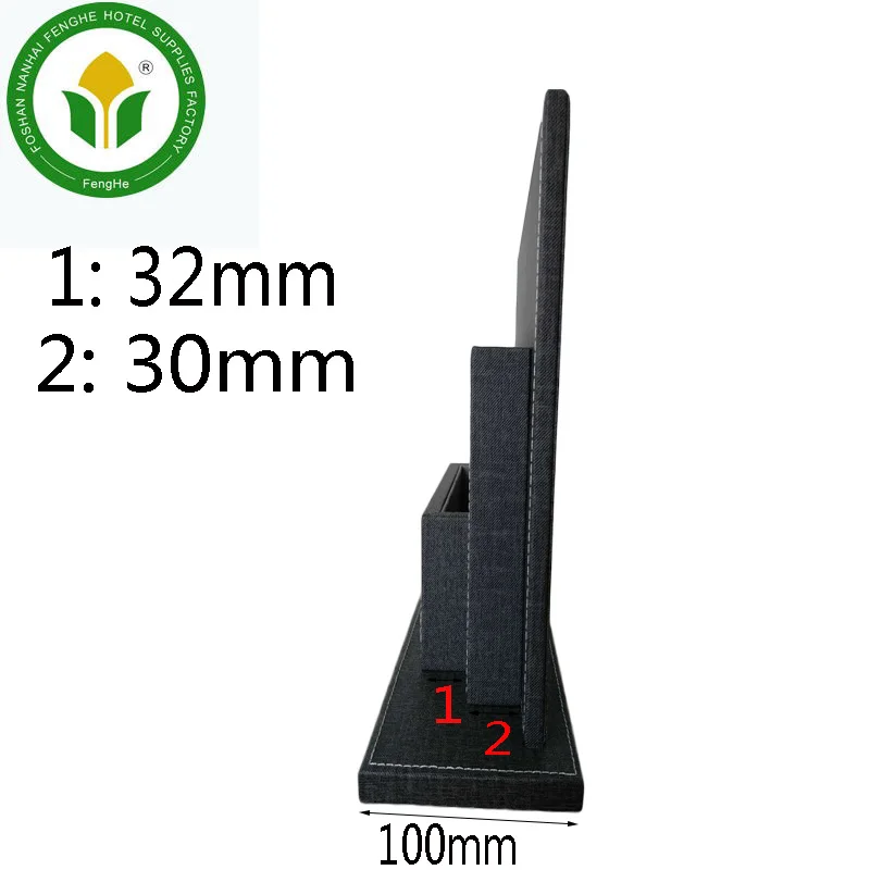 Hotel supplies big black PVC leather catalog brochure holder display stand