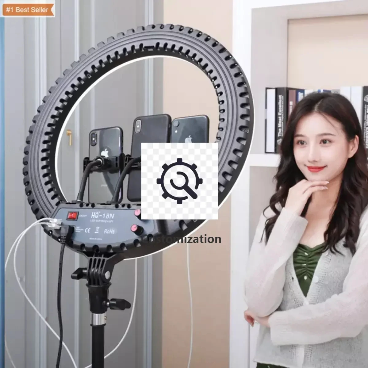 1.6m Stand Ring Light Dimmable Flash Selfie Video Conference Beauty Broadcast Vlog Digital RGB Ring Light Photographic Lighting