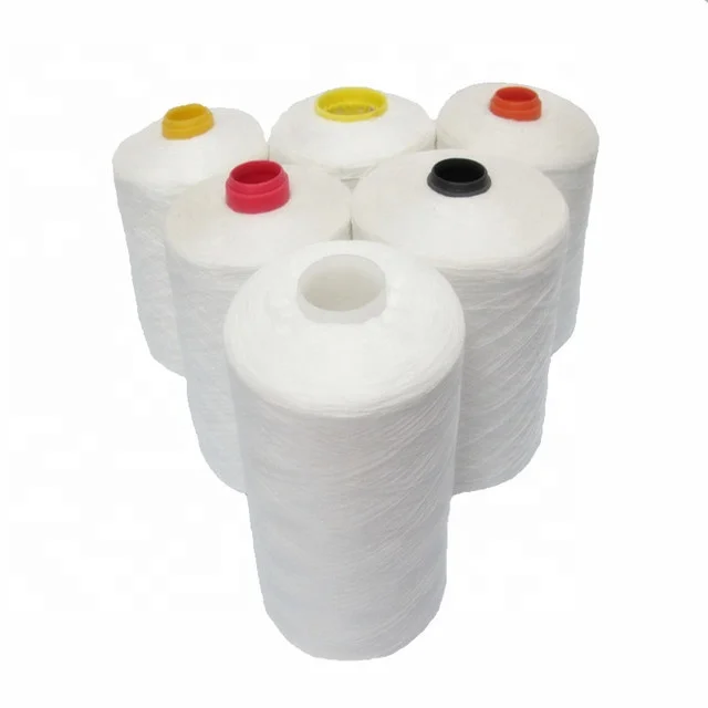 40/2 raw white 100% polyester spun yarn for sewing thread