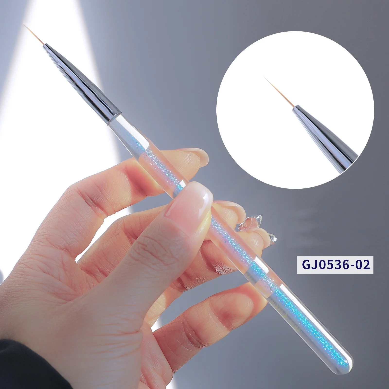 Hot Nail Brushes Japan Custom Logo Manicure Colorful Handle Acrylic Luxury Nail Art Brush Set For Salon