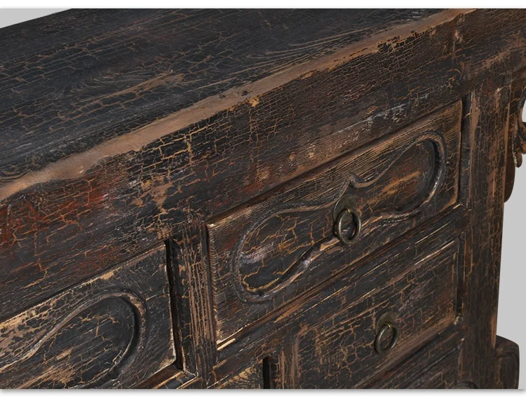 Chinese Ming-style vintage old antique reclaimed solid wood carved buddha table