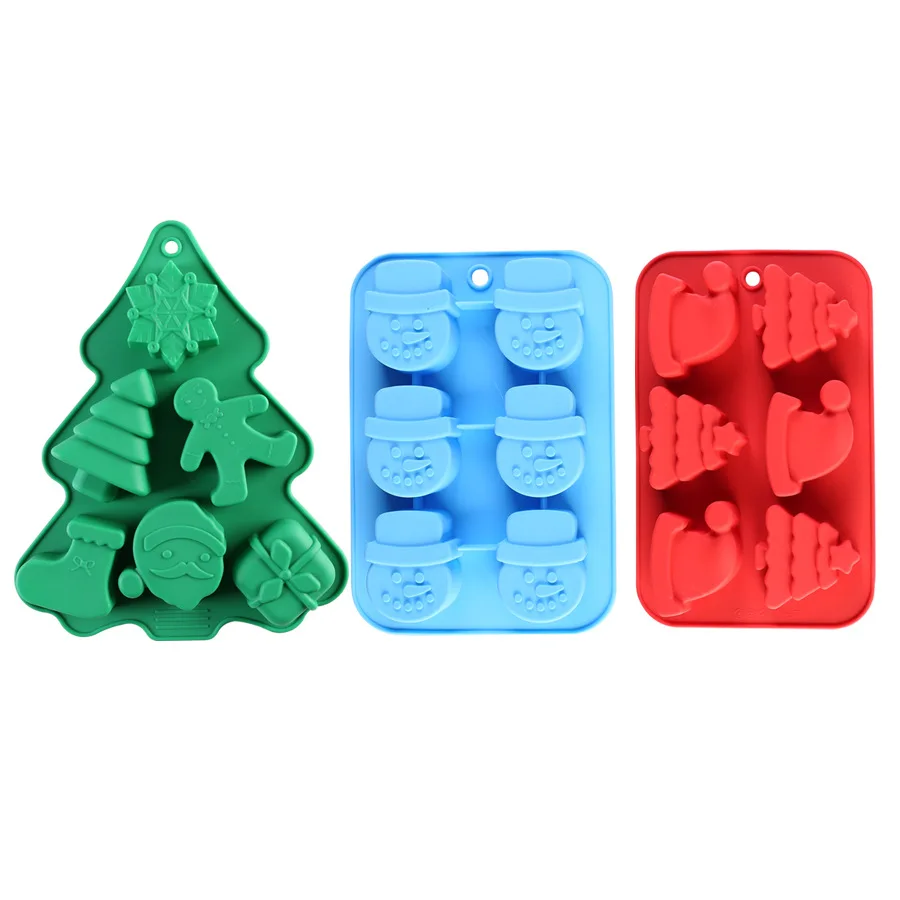 Food Grade Snowman Christmas Cake Decorating Tool Molds Candles Molds Chocolate Silicone Cake Baking Mould