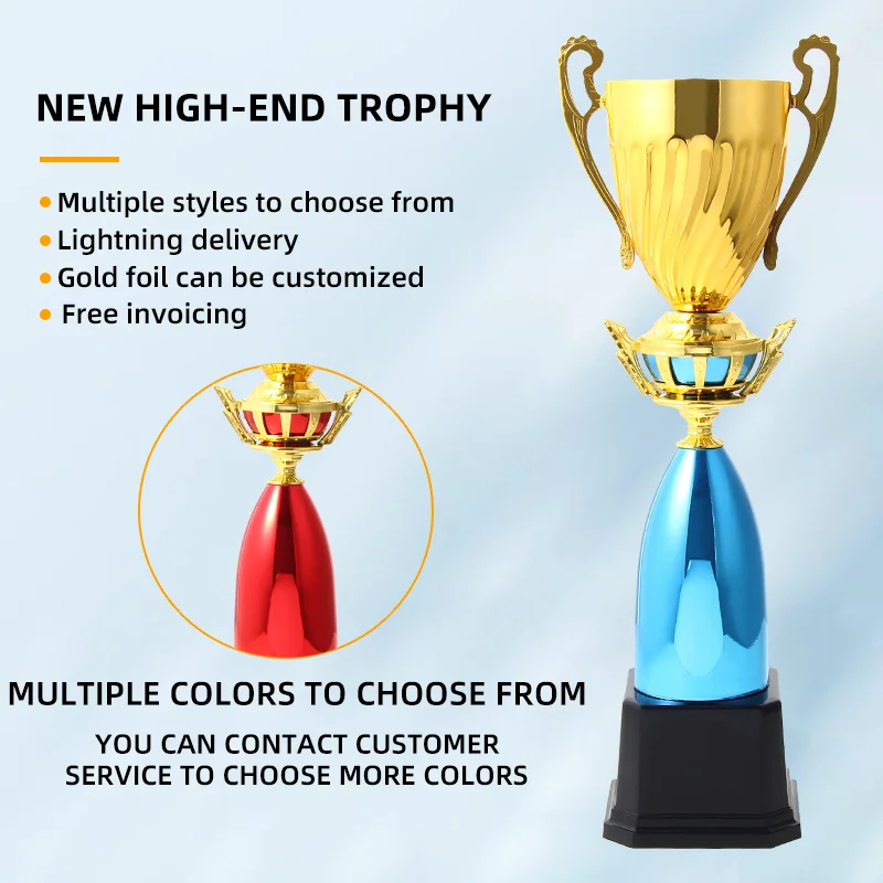 Customized Gold and Silver Plated Plastic Crafts Trophies for Insurance Competitions Trade Shows Welcome Gifts